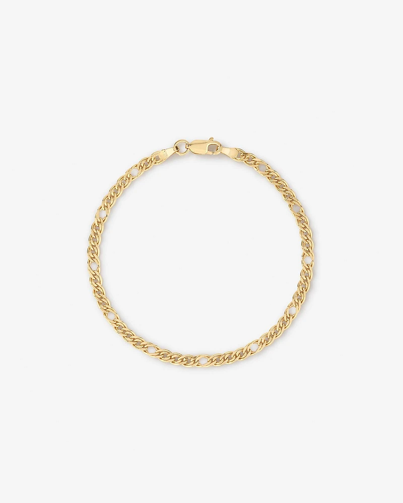 19cm (7.5") Double Oval Curb Bracelet in 10kt Yellow Gold