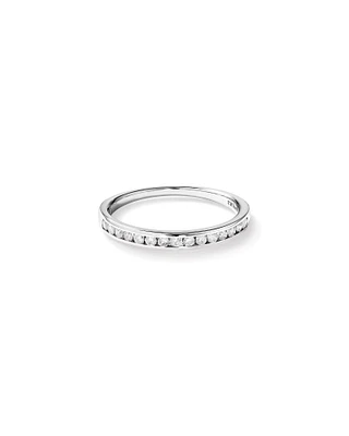 Alliance en or blanc 14 K avec diamants totalisant 0,25 ct