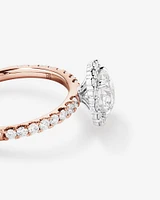 1.79 Carat TW Round Brilliant Laboratory-Grown Diamond Halo Engagemet Ring in 14kt White Gold