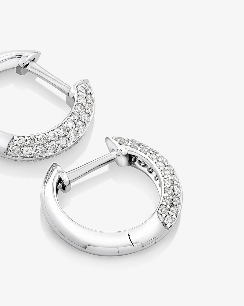 Pavé Knife Edge Earrings with .38TW of Diamonds in 10kt White Gold