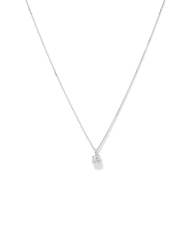 0.50 Carat TW Flawless Diamond Solitaire Pendant in 18kt White Gold