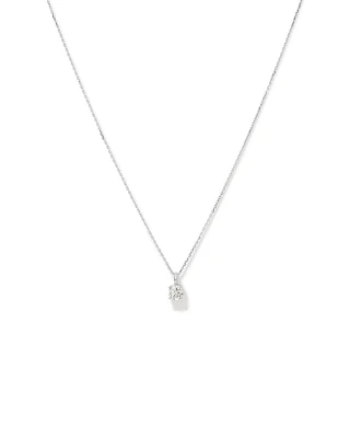 0,50 Carat TW Collier solitaire diamant sans défaut en or blanc 18kt