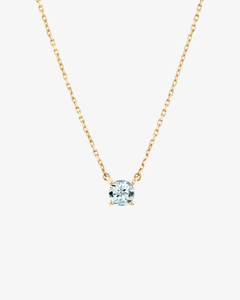 Necklace with Aquamarine in 10kt Yellow Gold