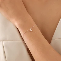19cm (7.5") N Initial Bracelet in Sterling Silver