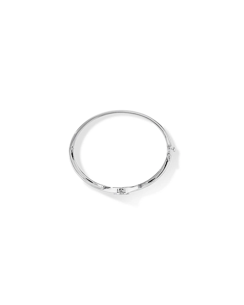 0.15 Carat TW Diamond Halo Everlight Bangle in Sterling Silver