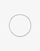 55cm (22") 7.20mm Width Bevelled Curb Chain Necklace in Sterling Silver