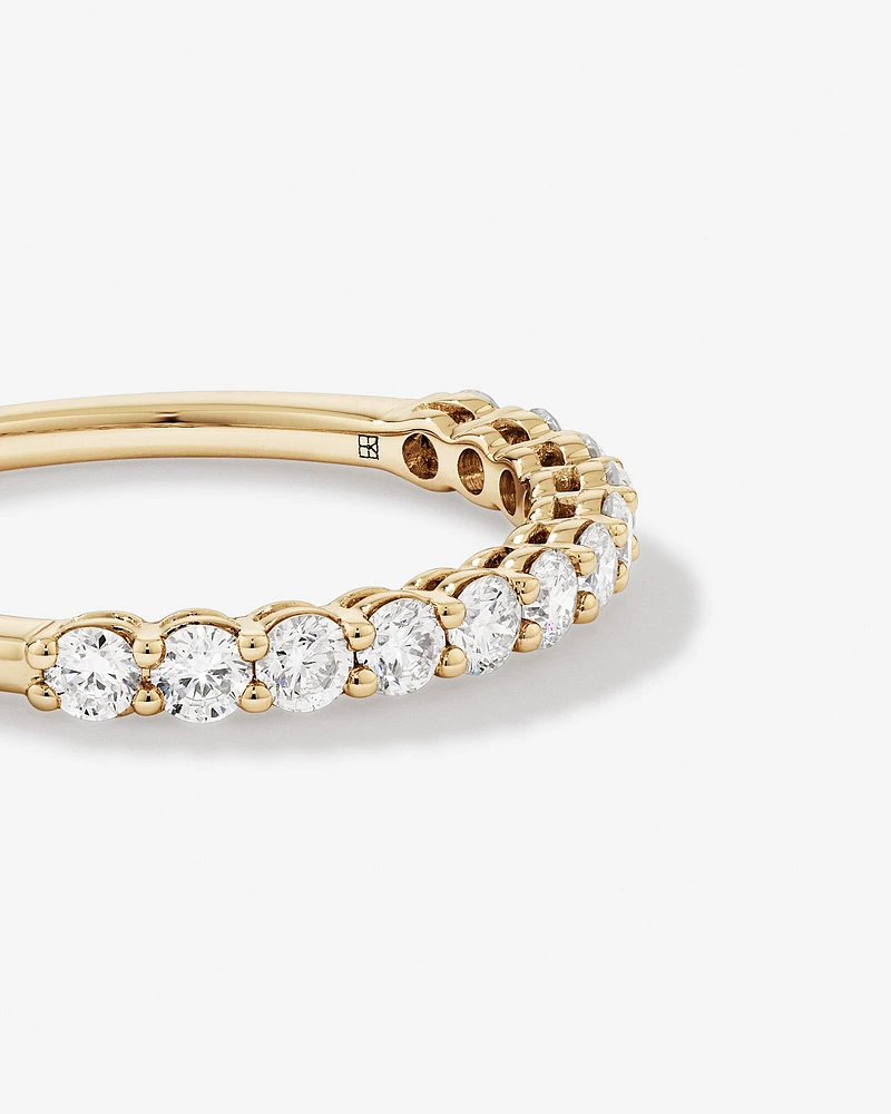 0.60 Carat TW Claw Set Round Brilliant Laboratory-Grown Diamond Wedding Ring in 14kt White Gold