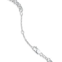 Heart Charm Belcher Chain Necklace in Sterling Silver