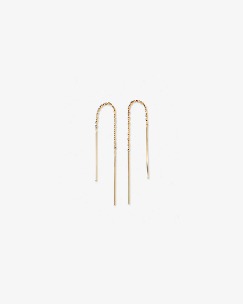 93mm Bar Threader Earrings in 10kt Yellow Gold