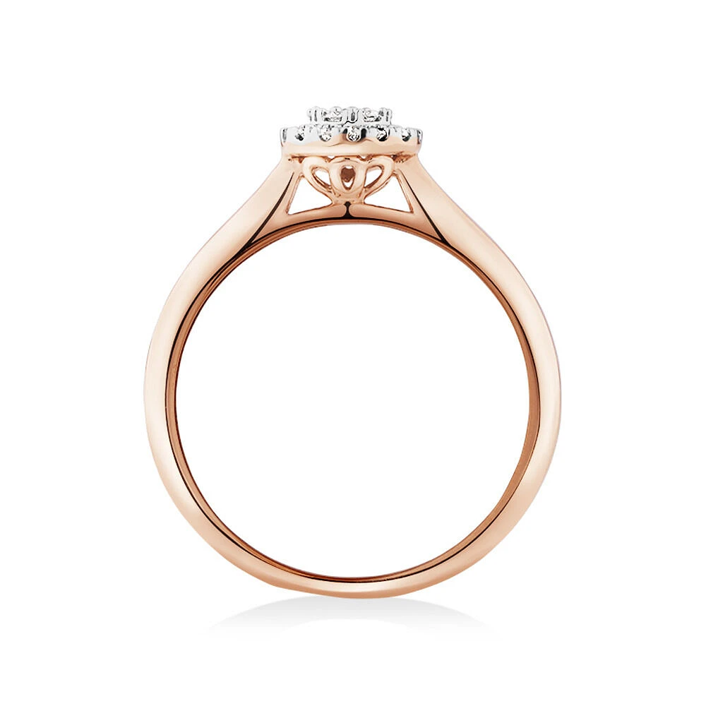 Promise Ring with 0.15 Carat TW of Diamonds in 10kt Rose Gold
