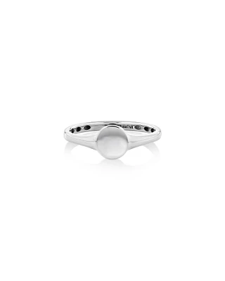 Round Signet Ring in Sterling Silver