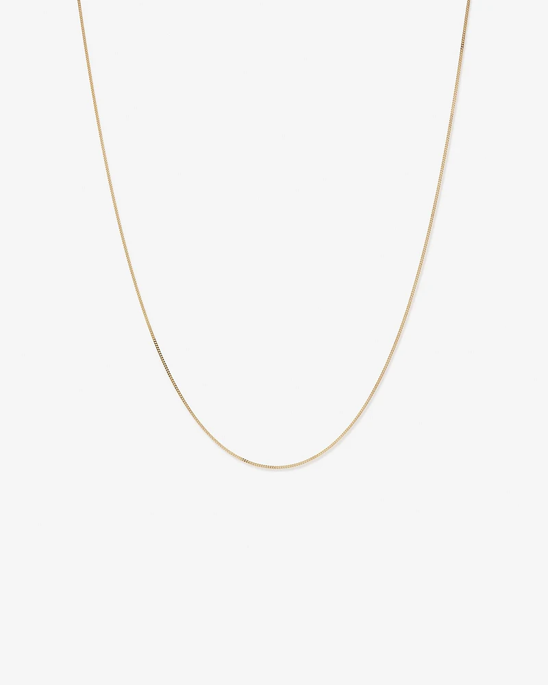 45cm (17") 1.05mm Width Solid Diamond Cut Curb Chain in 10kt Yellow Gold