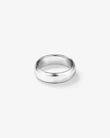 INXS By My Side Engraved Bevelled Edge 4mm Ring in Recycled Sterling Silver