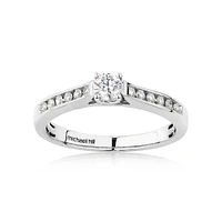 Bridal Set with 0.50 Carat TW of Diamonds in 14kt White Gold