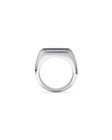 Men's Blue Sodalite Gemstone Rectangle Signet Ring in Sterling Silver