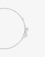 Fine Double Circle Diamond Bracelet in Sterling Silver