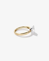 Carat TW Oval Cut Lab-Grown Diamond Solitaire Engagement Ring in 14kt Yellow and White Gold