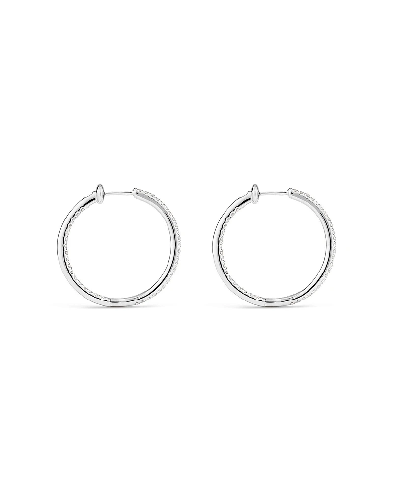 Hoop Earrings With 0.50 Carat TW Of Diamonds in 10kt White Gold