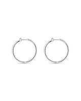 Hoop Earrings With 0.50 Carat TW Of Diamonds in 10kt White Gold