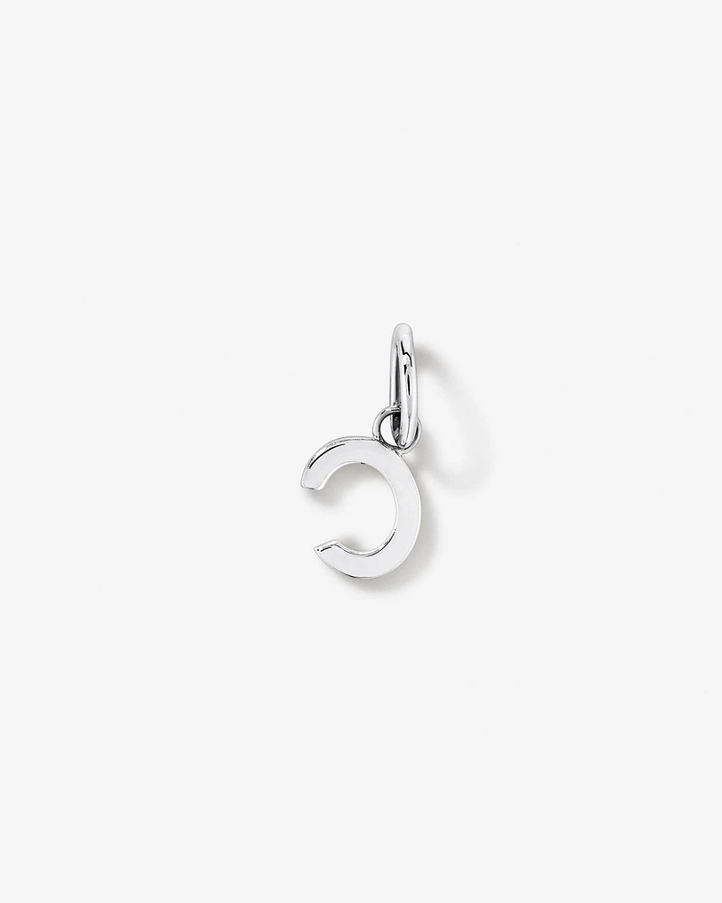 Letter U Initial Pendant in Sterling Silver
