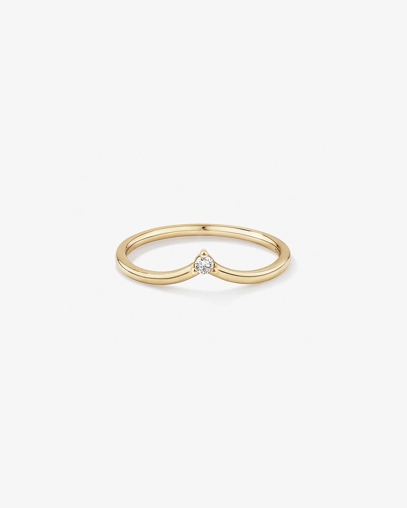 Diamond Accent Chevron Ring in 10kt Yellow Gold