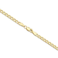 55cm (22") 3mm-3.5mm Width Hollow Curb Chain in 10kt Yellow Gold