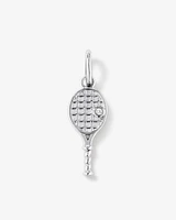 Diamond Accent Tennis Racquet Pendant in Sterling Silver