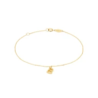 19cm (7.5") C Initial Bracelet in 10kt Yellow Gold