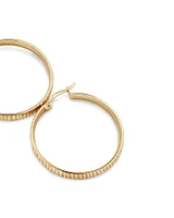 25mm Diamond Cut Hoop Earrings In 10kt Yellow Gold