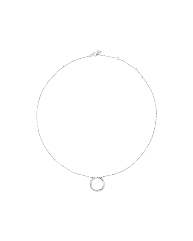 0.40 Carat TW Diamond Circle Necklace in 10kt White Gold