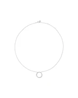 0.40 Carat TW Diamond Circle Necklace in 10kt White Gold