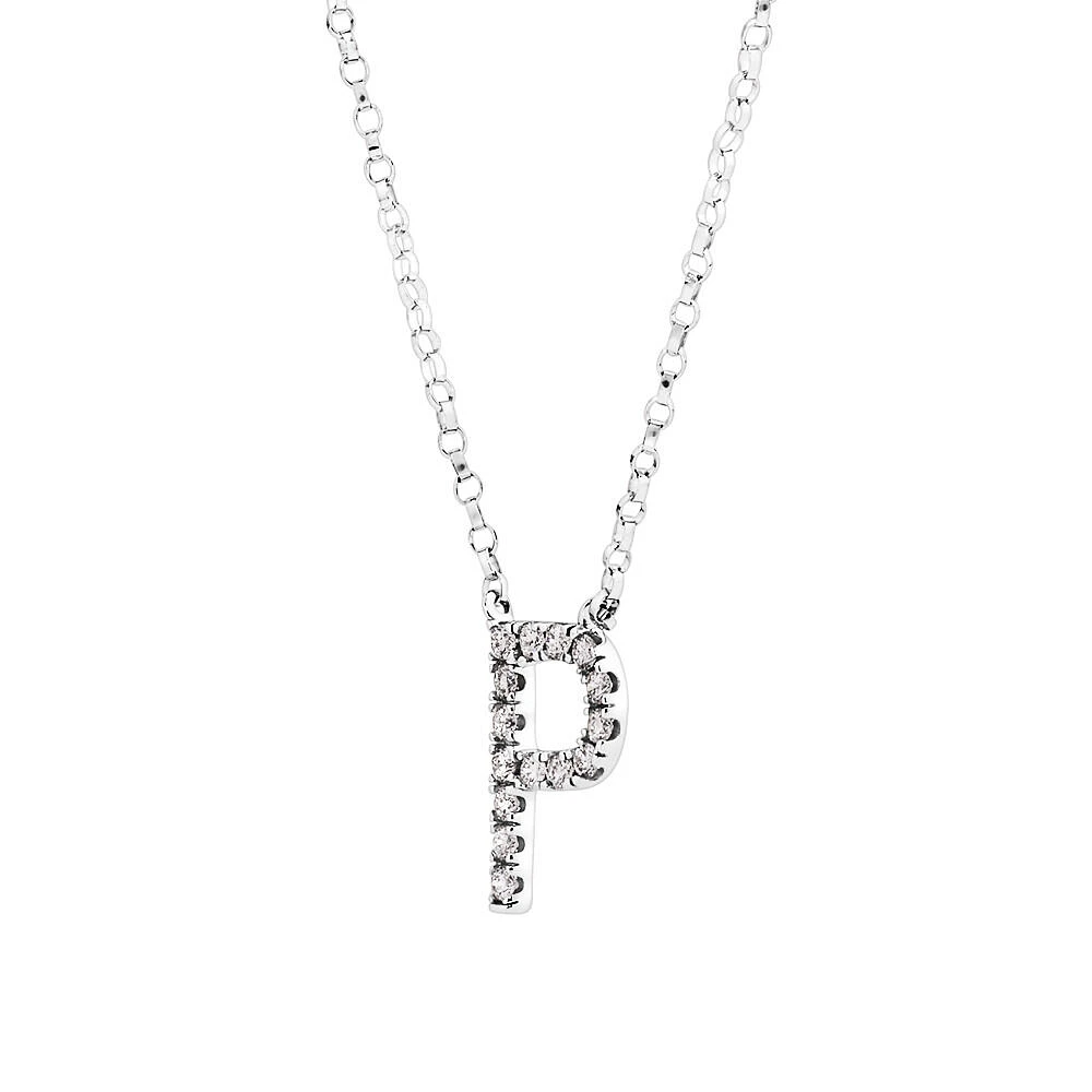 A' Initial necklace with 0.10 Carat TW of Diamonds in 10kt White Gold