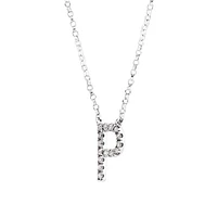 A' Initial necklace with 0.10 Carat TW of Diamonds in 10kt White Gold