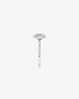 1.78 Carat TW Emerald Cut Laboratory-Grown Diamond Halo Engagement Ring in 14kt White Gold