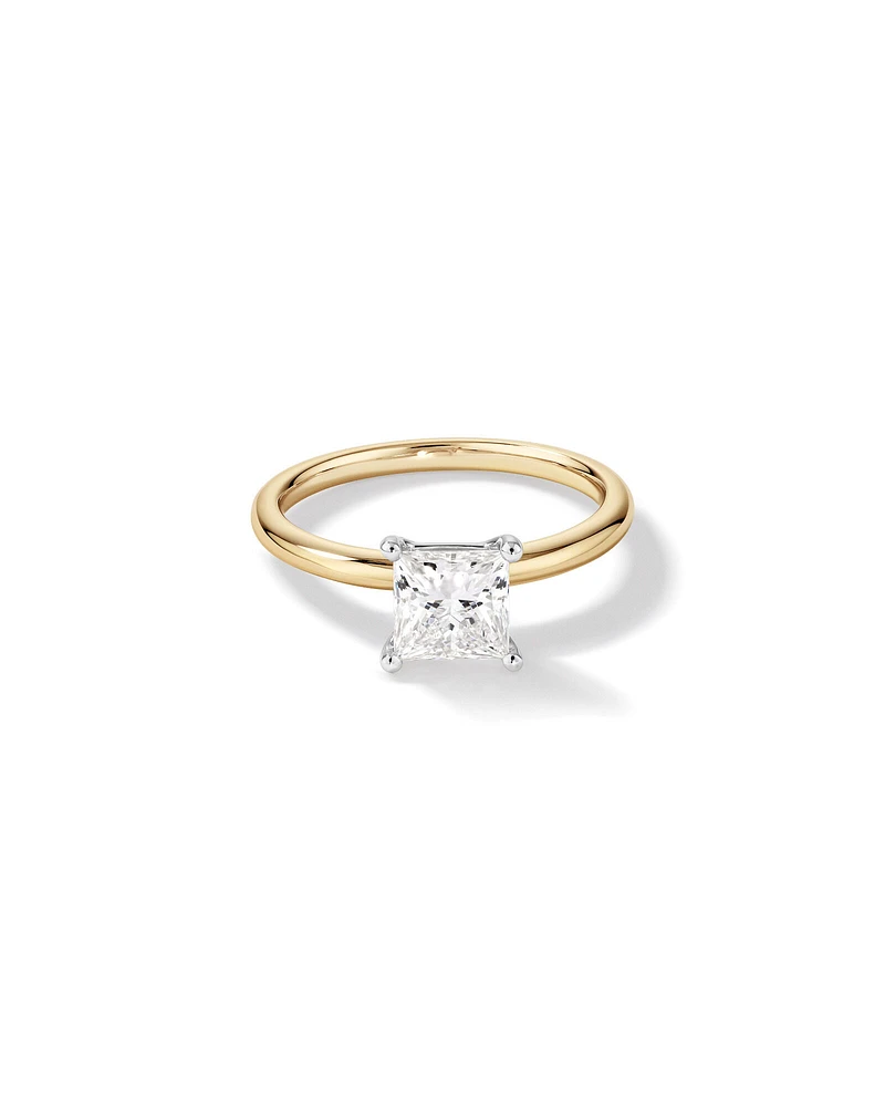 1.25 Carat TW Princess Cut Laboratory-Grown Diamond Solitaire Engagement Ring In 14kt White Gold