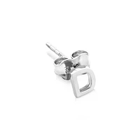 E Initial Single Stud Earring in Sterling Silver