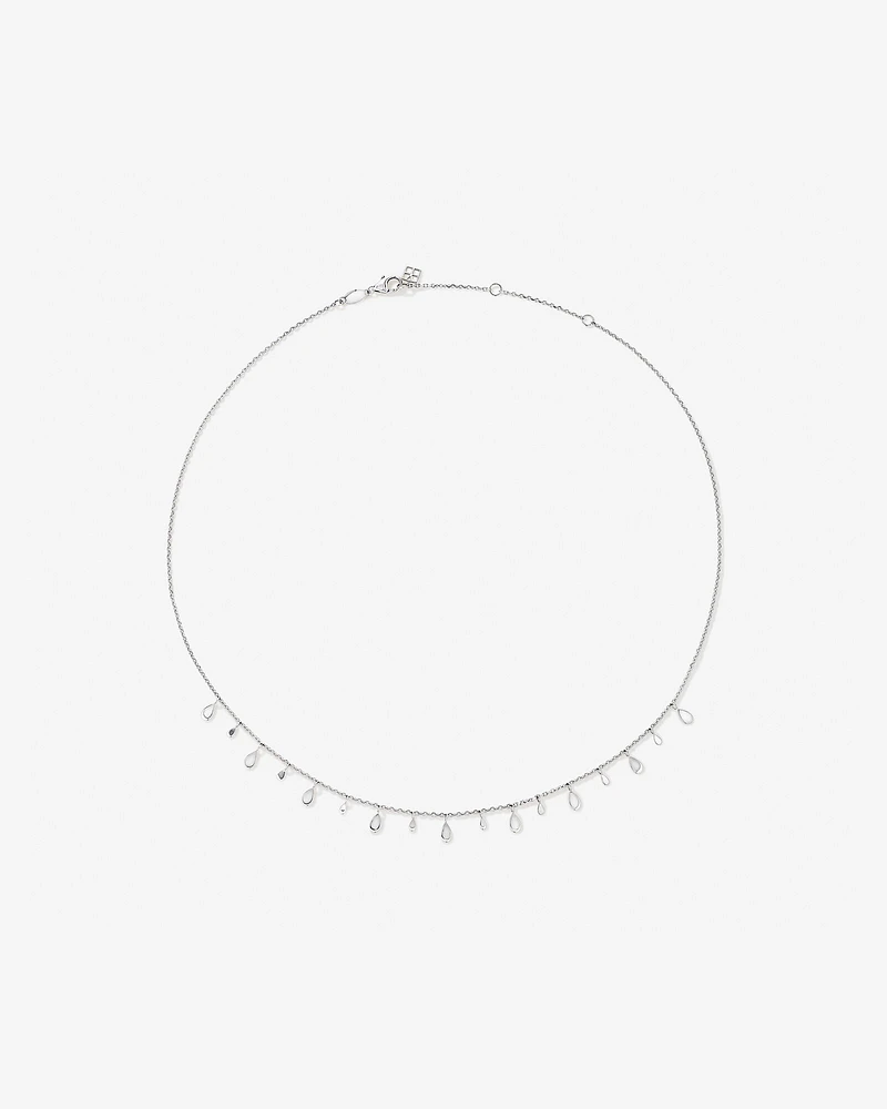 Multi Pear Station Necklace in Sterling Silver