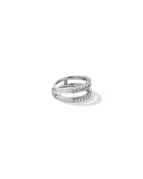 Bague complémentaire en or blanc 14 K avec diamants totalisant 0,70 ct