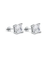 7.5mm Princess Cubic Zirconia Stud Earrings in Sterling Silver