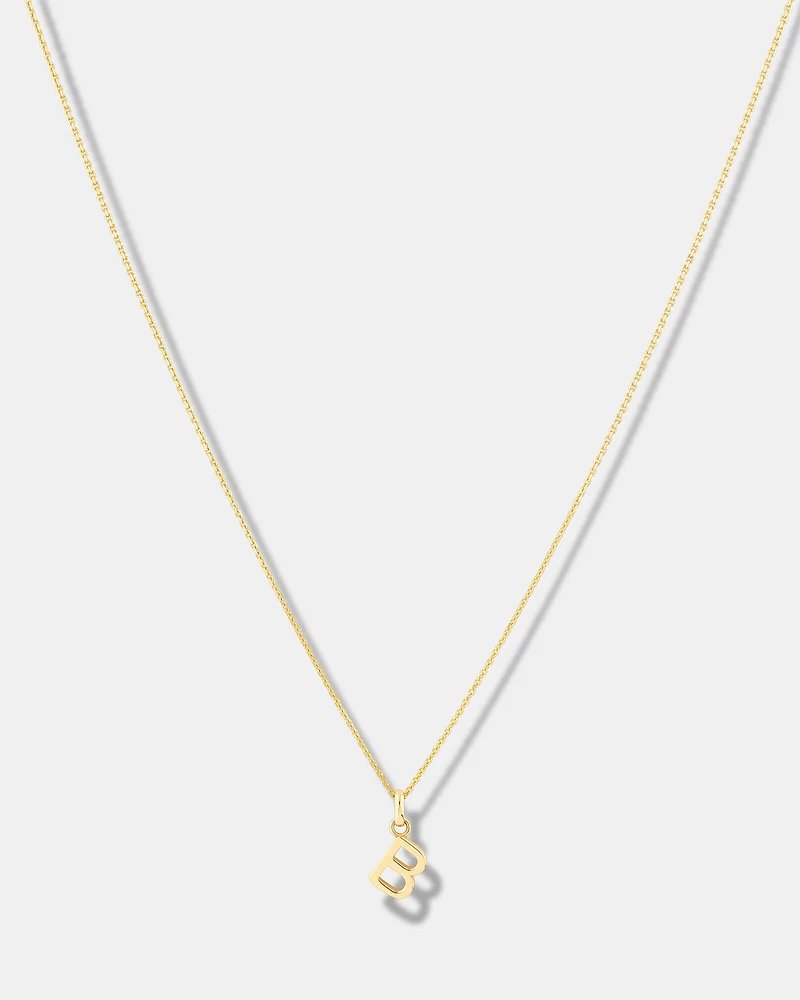 "H" Initial Pendant with Chain in 10kt Yellow Gold
