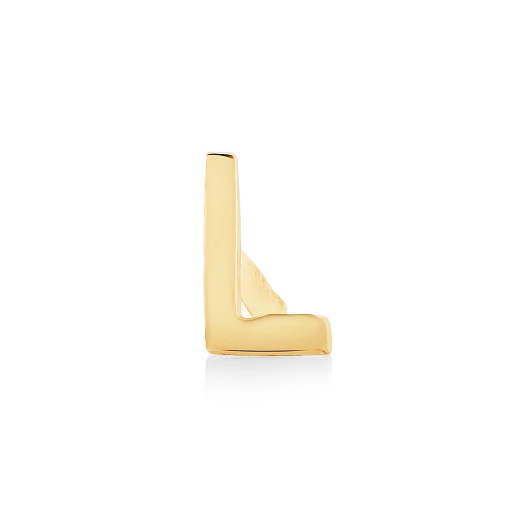 G Initial Single Stud Earring in 10kt Yellow Gold