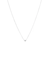 Collier en argent de 45 cm à cœur miniature et diamants totalisant 0,004 ct