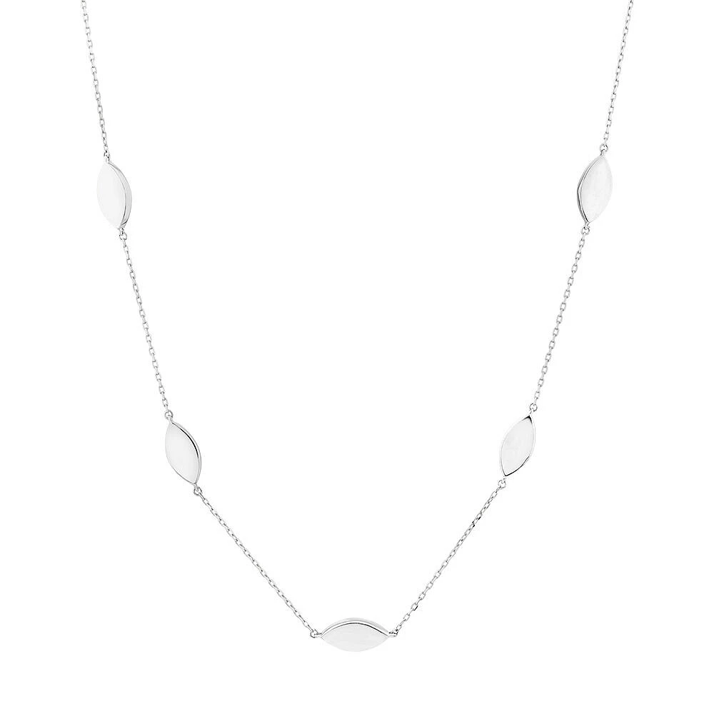 Marquise Station Necklace in Sterling Silver