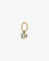 Round Blue Aquamarine Birthstone Pendant in 10kt Yellow Gold