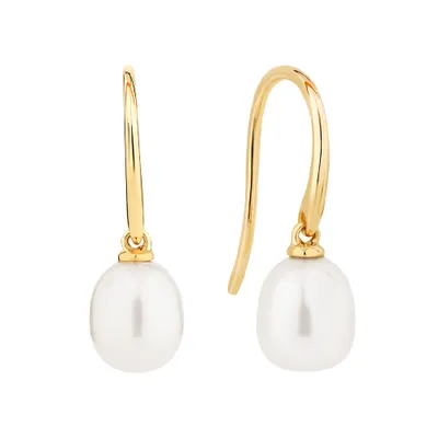 14K White or Yellow Gold Akoya Pearl Stud Earrings 14K Yellow Gold / 5.0-5.5mm