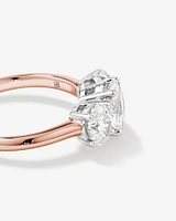 2 Carat Three Stone Oval Laboratory-Grown Diamond Engagement Ring In 14kt White Gold
