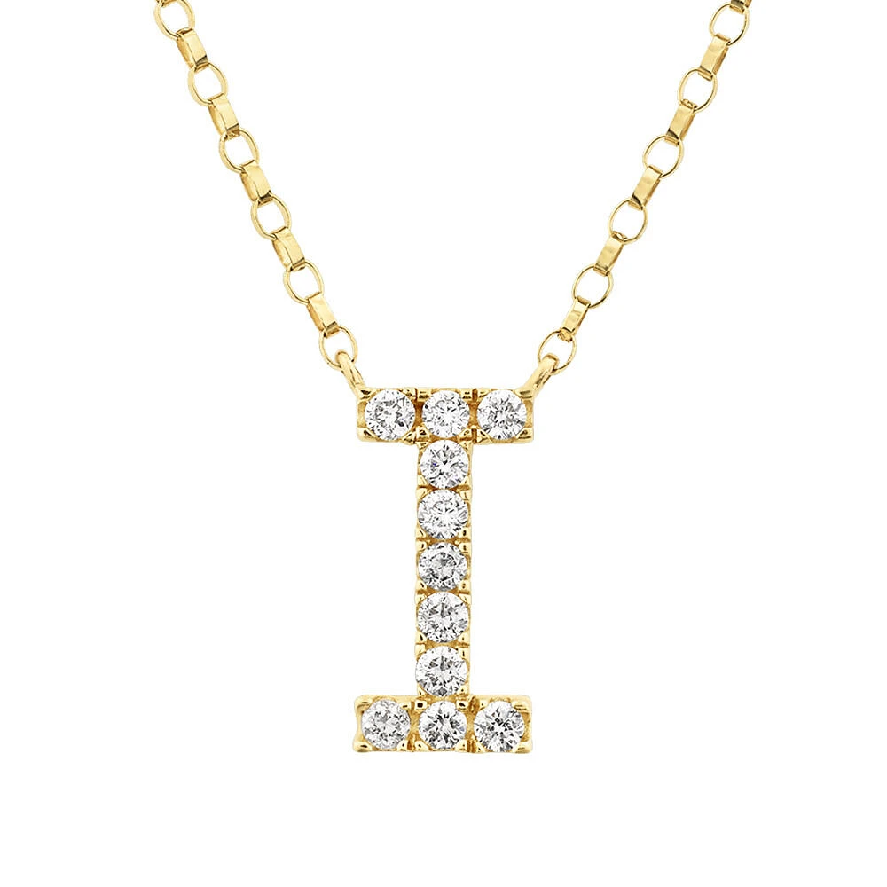 "K" Initial Necklace with 0.10 Carat TW of Diamonds in 10kt Yellow Gold