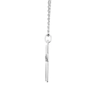 Men's Silver Cross Necklace with 0.30 Carat TW of Black Diamonds