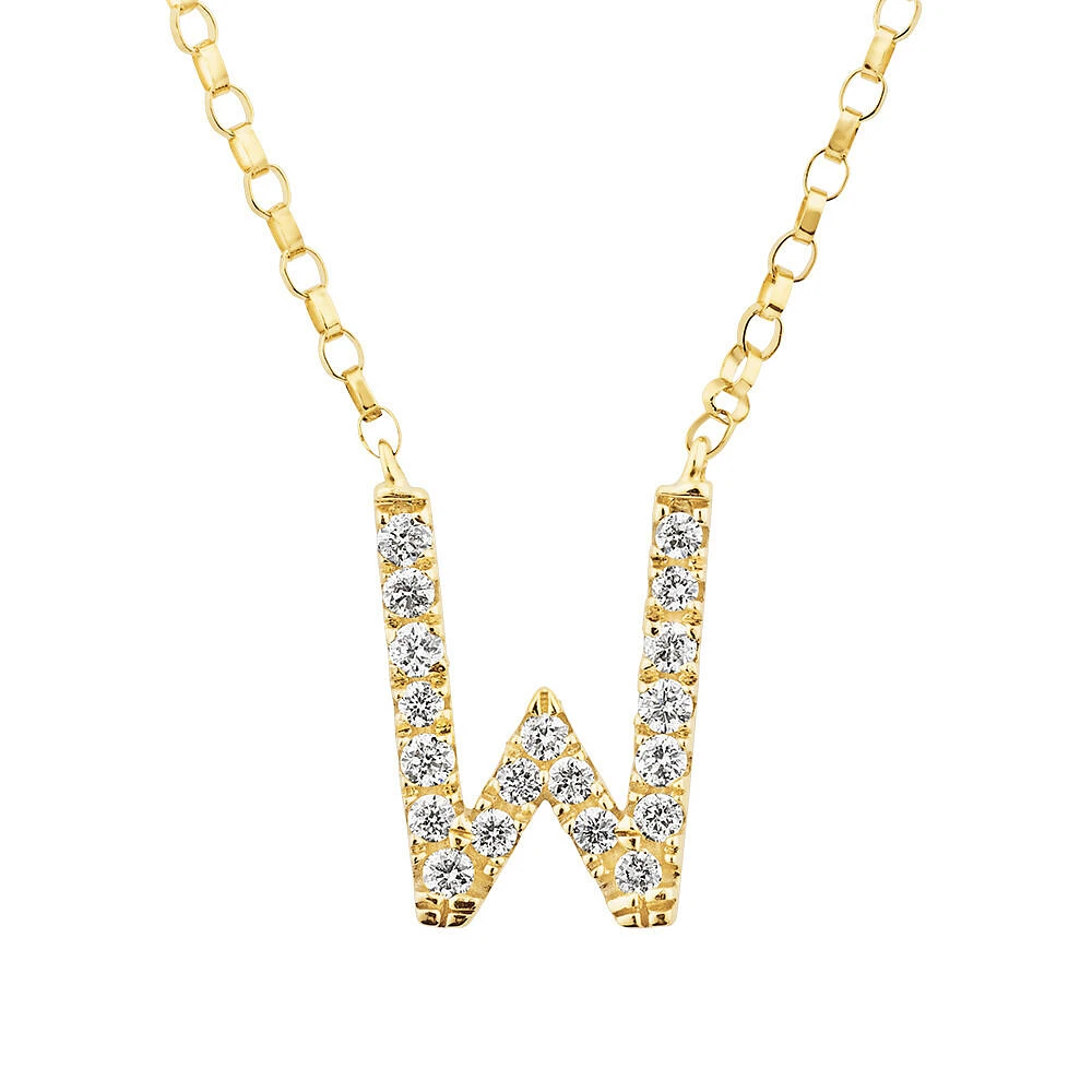 "K" Initial Necklace with 0.10 Carat TW of Diamonds in 10kt Yellow Gold