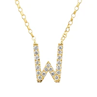 "K" Initial Necklace with 0.10 Carat TW of Diamonds in 10kt Yellow Gold